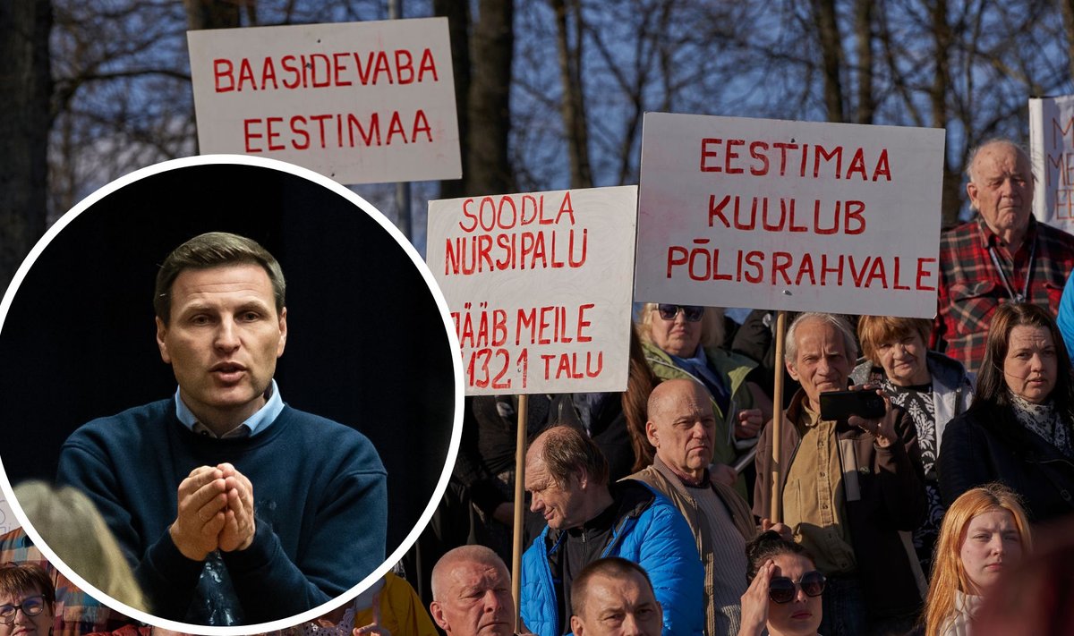 Nursipalu meeleavaldus. Kaitseminister Hanno Pevkur.