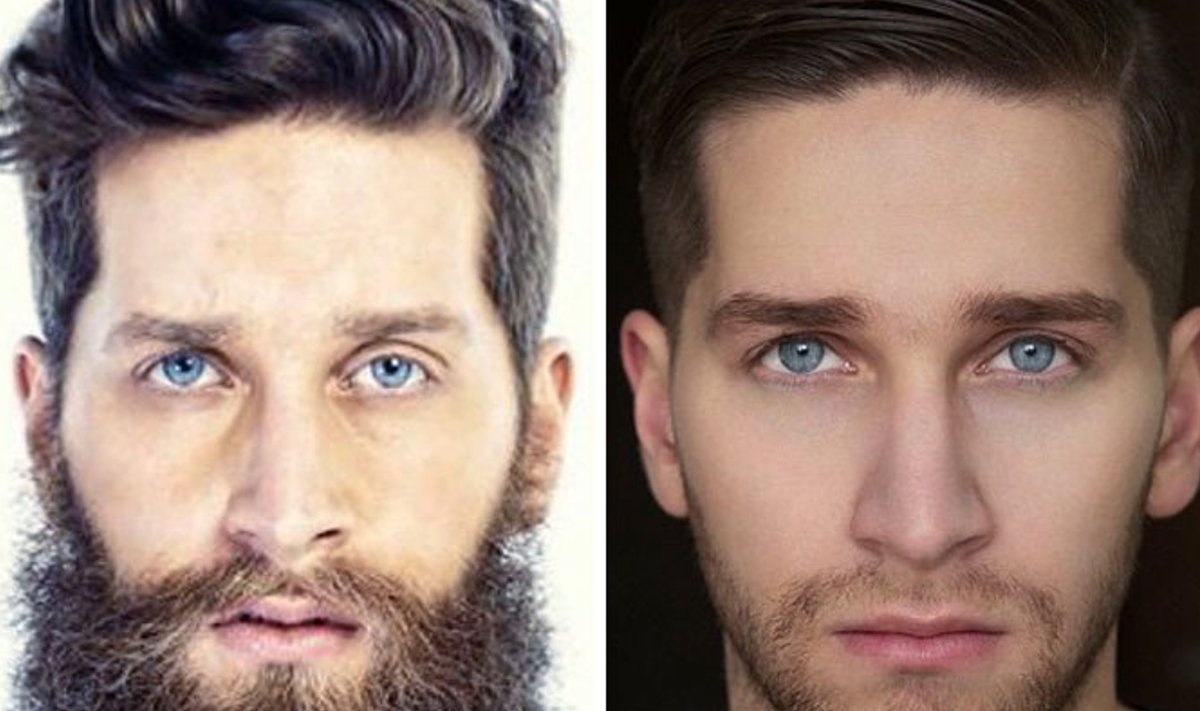 Mehed enne ja pärast habemeajamist