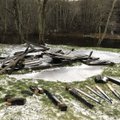 ФОТО: Вандалы сожгли и сломали домик для гриля у реки Пирита
