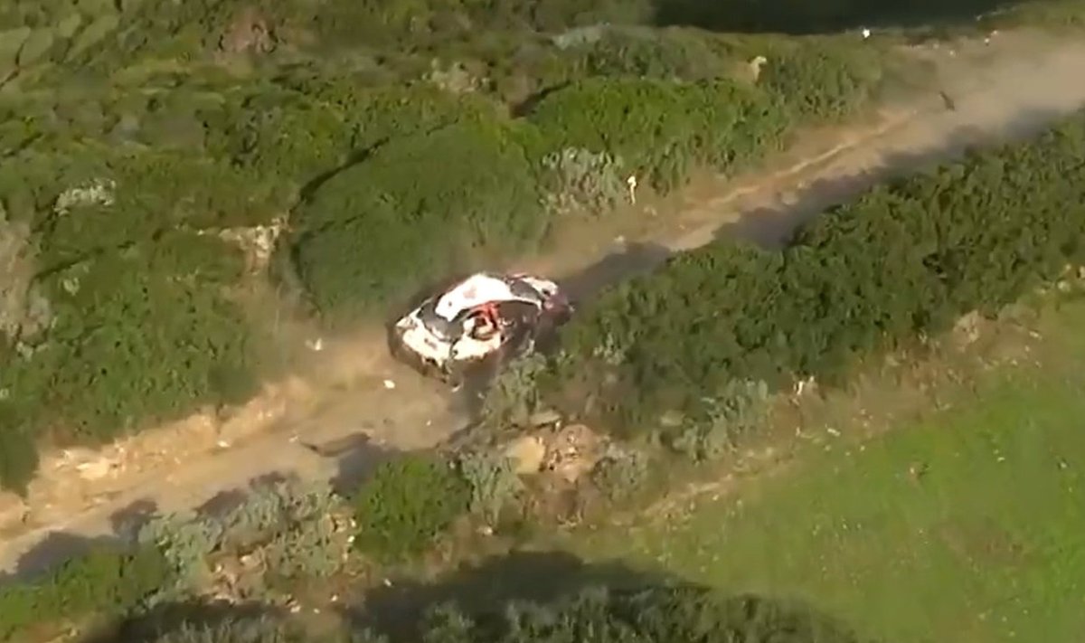 Takamoto Katsuta Yaris WRC pärast õnnetust.