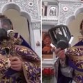 ВИДЕО | Протоиерей РПЦ пришел на проповедь в противогазе