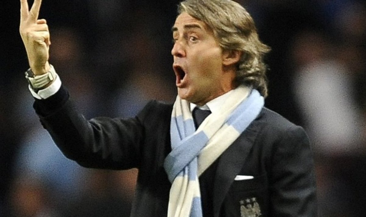 Manchester City peatreener Roberto Mancini