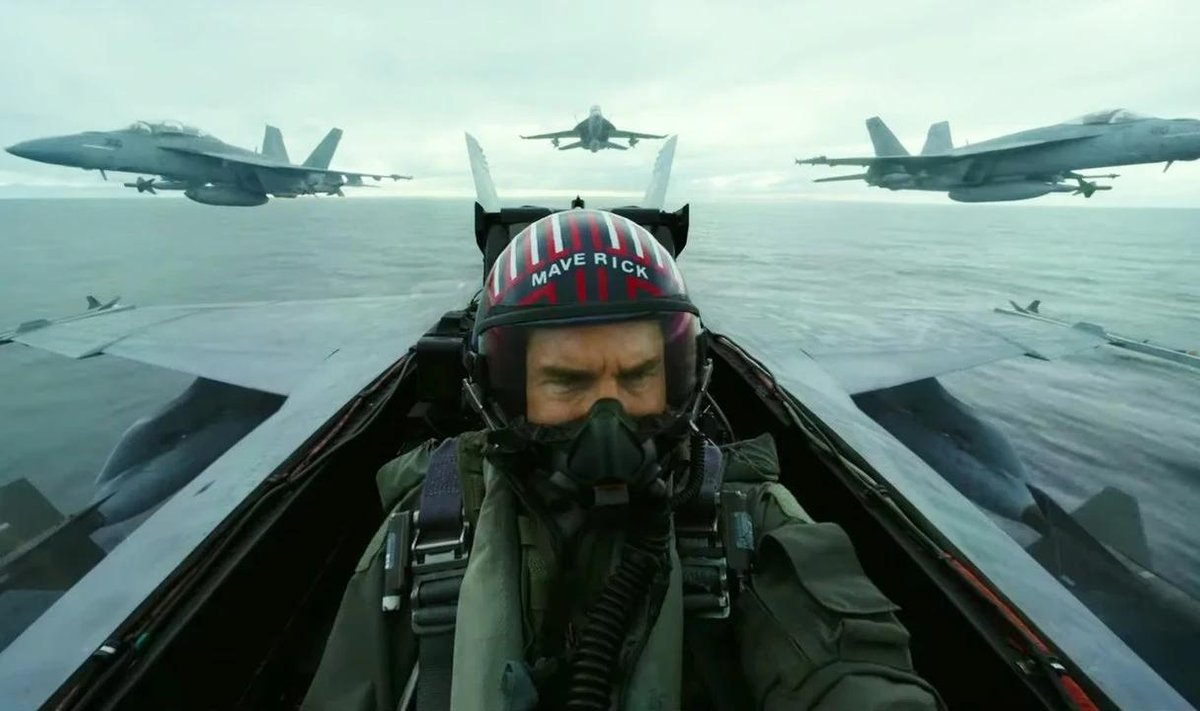 „Top Gun“ ja selle 2022. aasta järg (fotol kaader filmist) aitasid USA-l värvata uusi sõdureid. Üks neist juhib praegu Pentagoni meelelahutusosakonda.