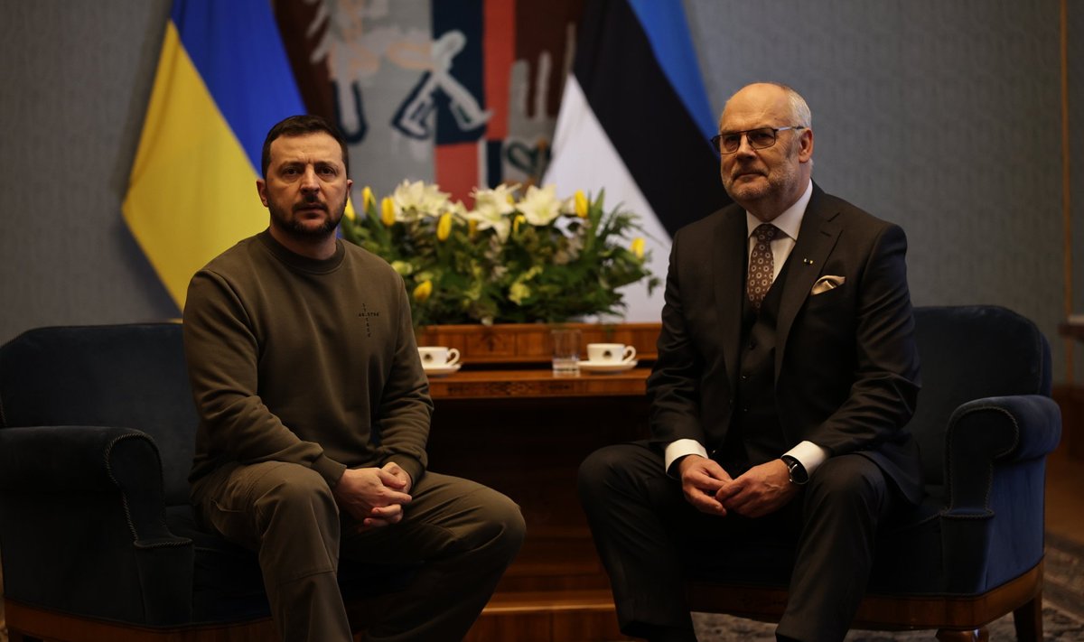 Президент Украины Владимир Зеленский и президент Эстонии Алар Карис