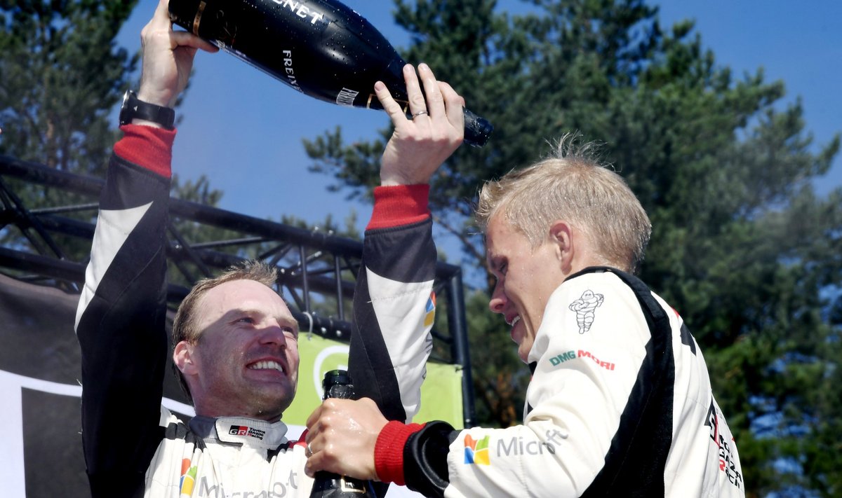 Jari-Matti Latvala (vasakul) ja Ott Tänak olid Toyotas tiimikaaslased.