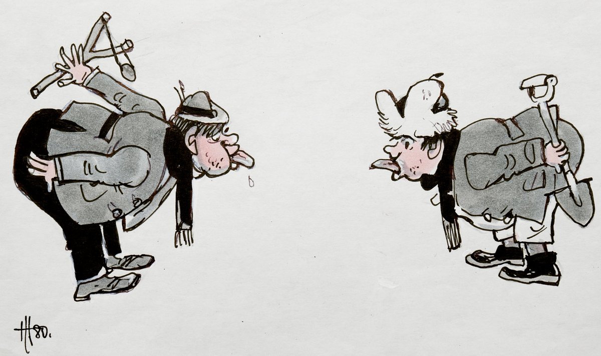 Hugo Hiibuse karikatuur "Kakskeelsus"