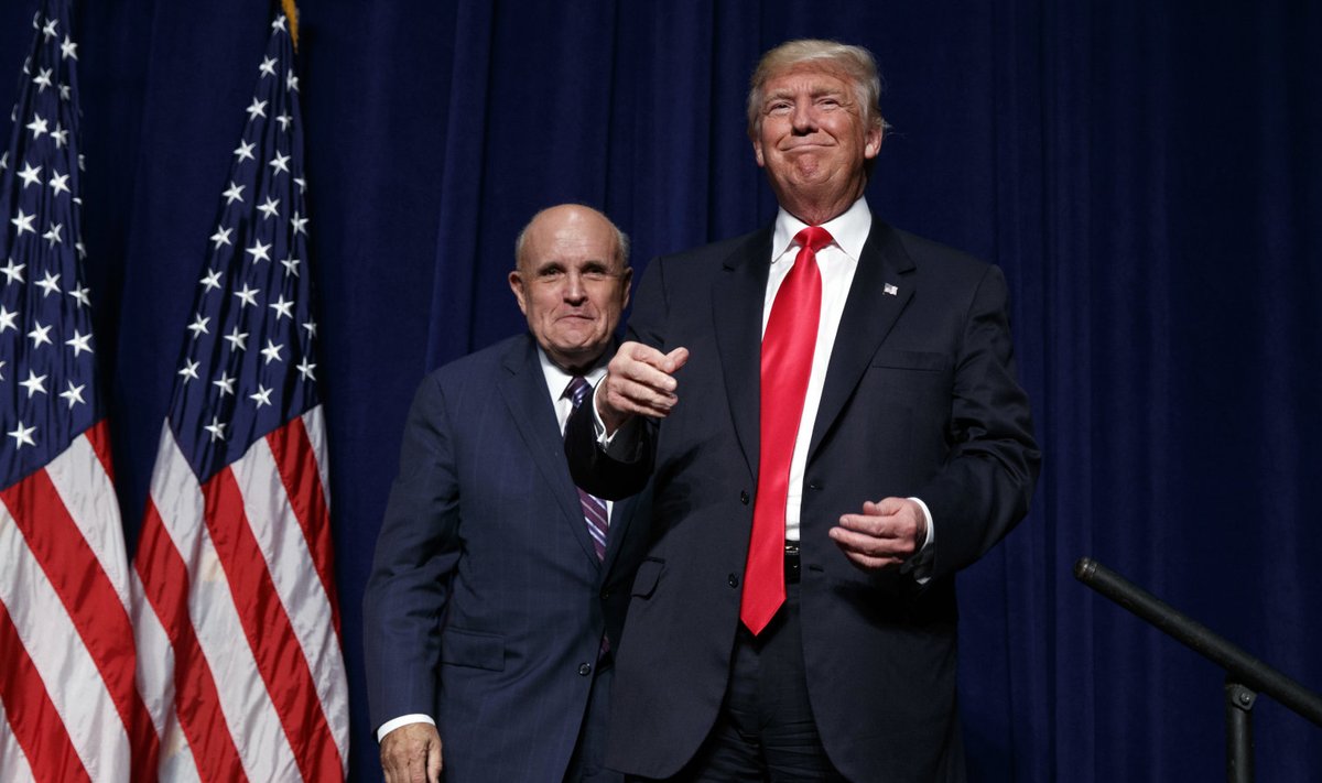 Rudy Giuliani ja Donald Trump 6. septembril toimunud kampaaniaüritusel