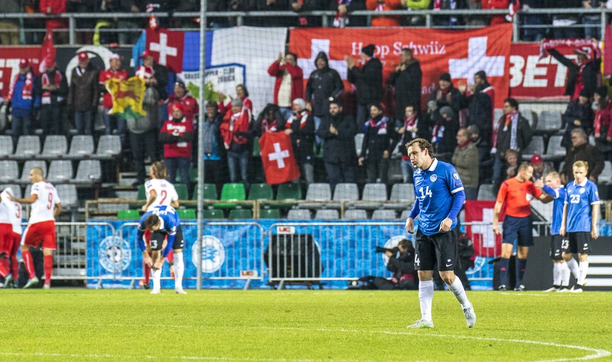 Eesti lõpetas üleeile õhtul jalgpalli EM-valiksarja, kaotades Šveitsile 0 : 1.