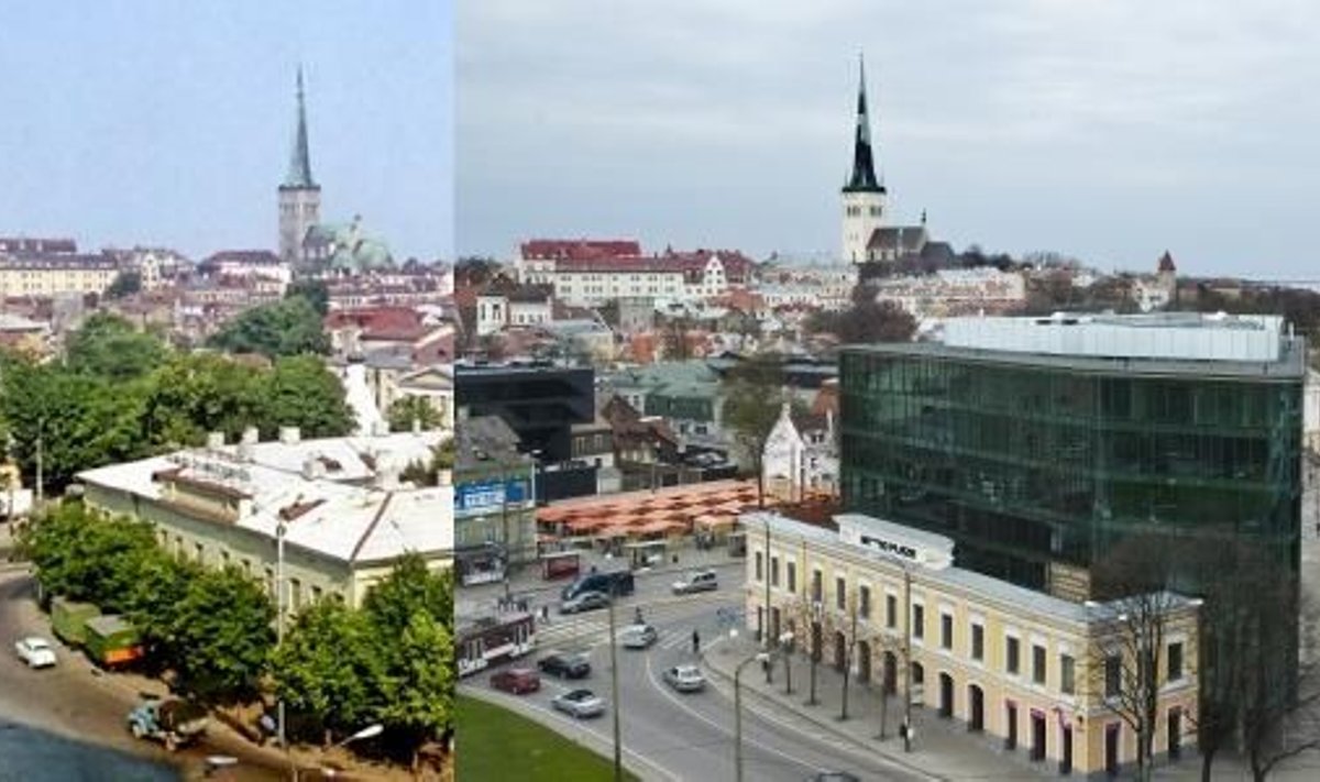 Tallinna vaated enne ja nüüd. Fotod: Erhard K. ja Tiit Blaat