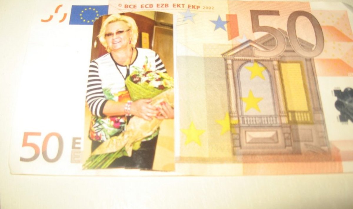 Anne Veski pildiga 50-eurose esikülg