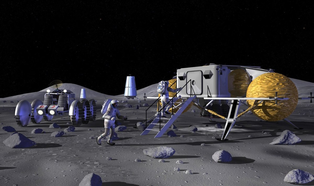 Üks NASA visioone Kuul asuvast baasist.