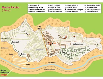Machu Picchu kaart