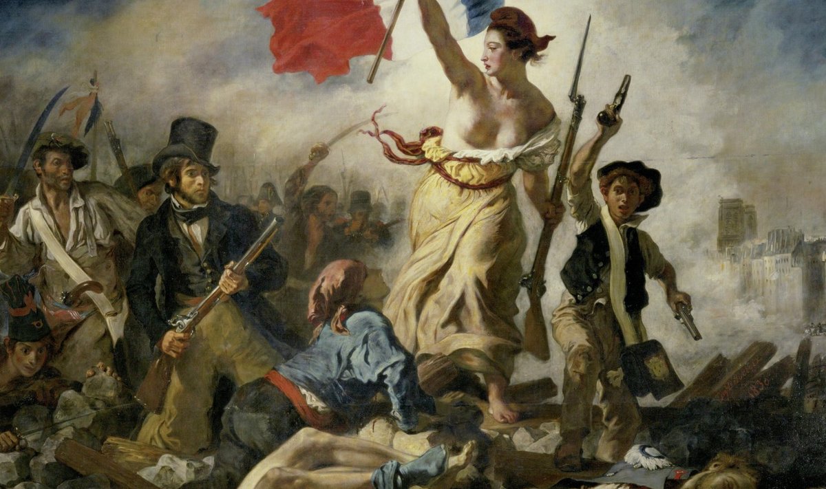 Delacroix, "Vabadus viib rahva barrikaadidele", 1830