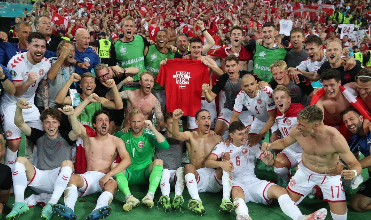 Taani koondis võib rõõmustada, kuna pääs EM-i poolfinaali on käes.