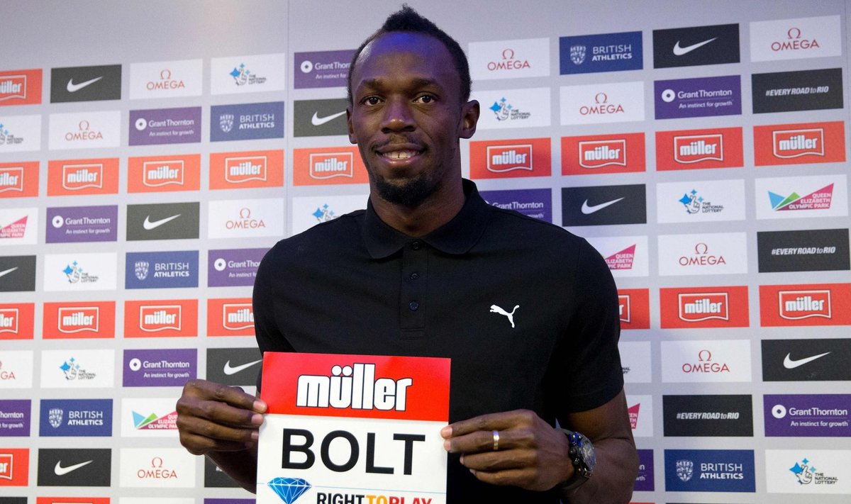 Usain Bolt Londoni Teemantliiga etapi pressikonverentsil