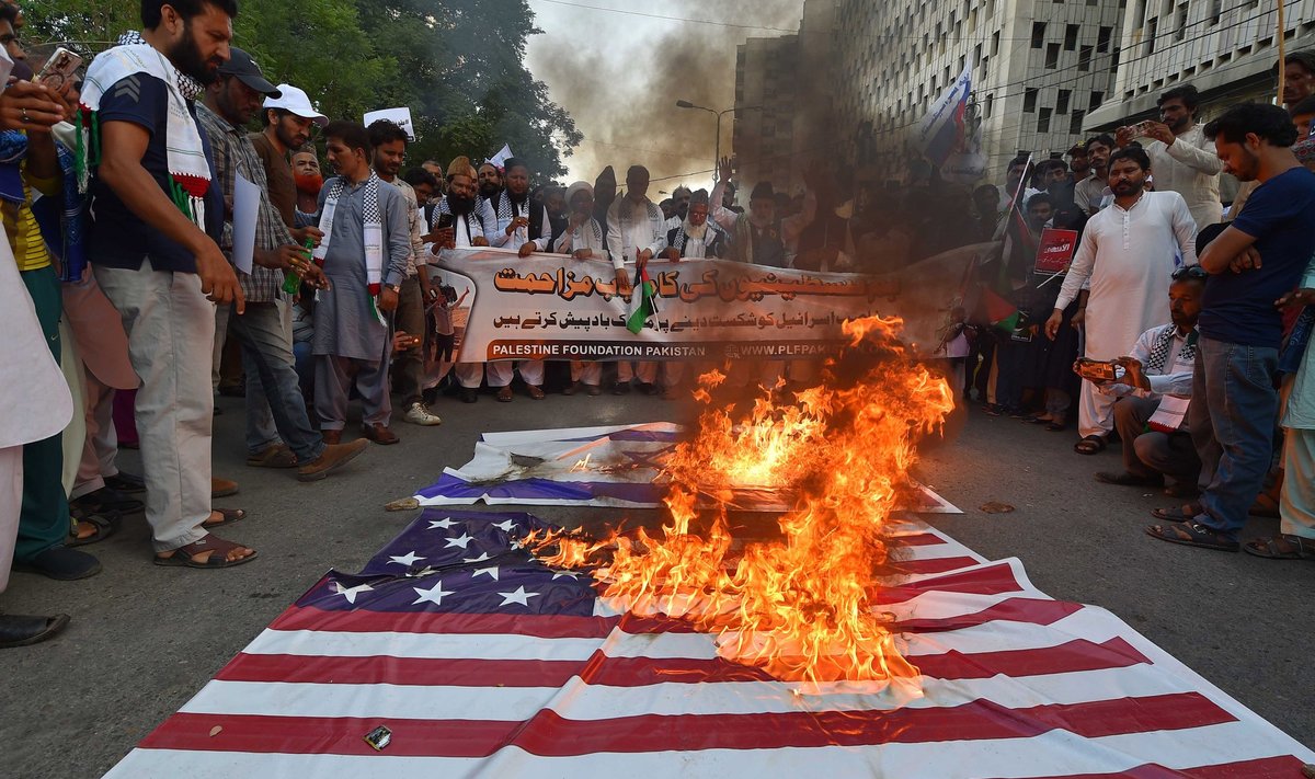 Meeleavaldus palestiinlaste toetuseks Karachis (Pakistan).