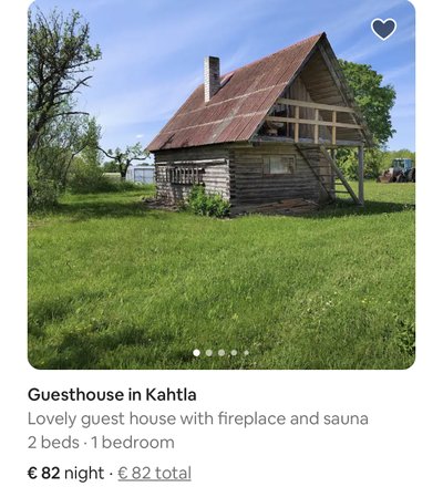 Kuvatõmmis Airbnb kodulehelt
