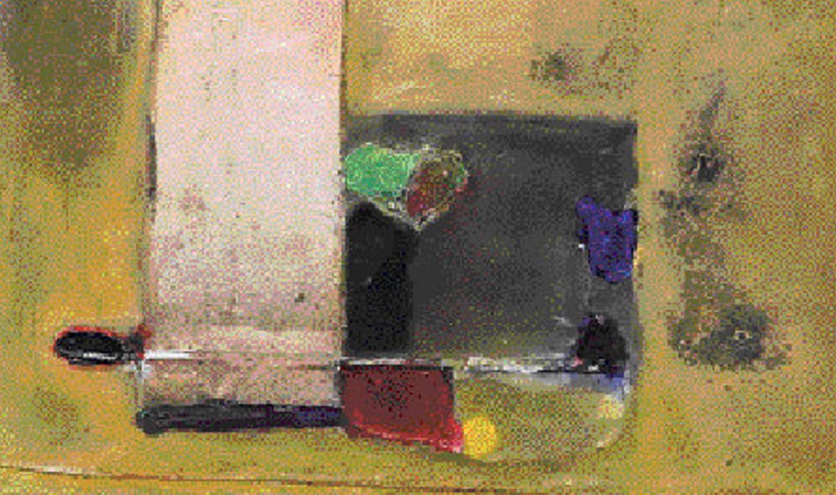 Üks Rein Kelpmani uuemaid maale „Värviline hingetõmme” on väheseid näitusetöid, kus võib kohata rohkem värvi.