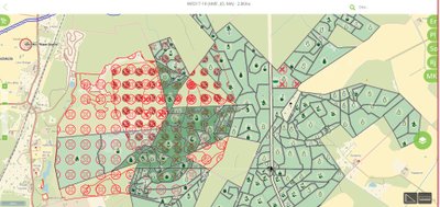 Visuaalse planeerimise töölaual paistavad hoiatused liigi püsielupaiga, liigi püsielupaiga piiranguvööndi, Natura metsaelupaiga ja jahirajatise kohta. Samuti niiskusindeks, mis on väga oluline nüanss raiete planeerimisel.