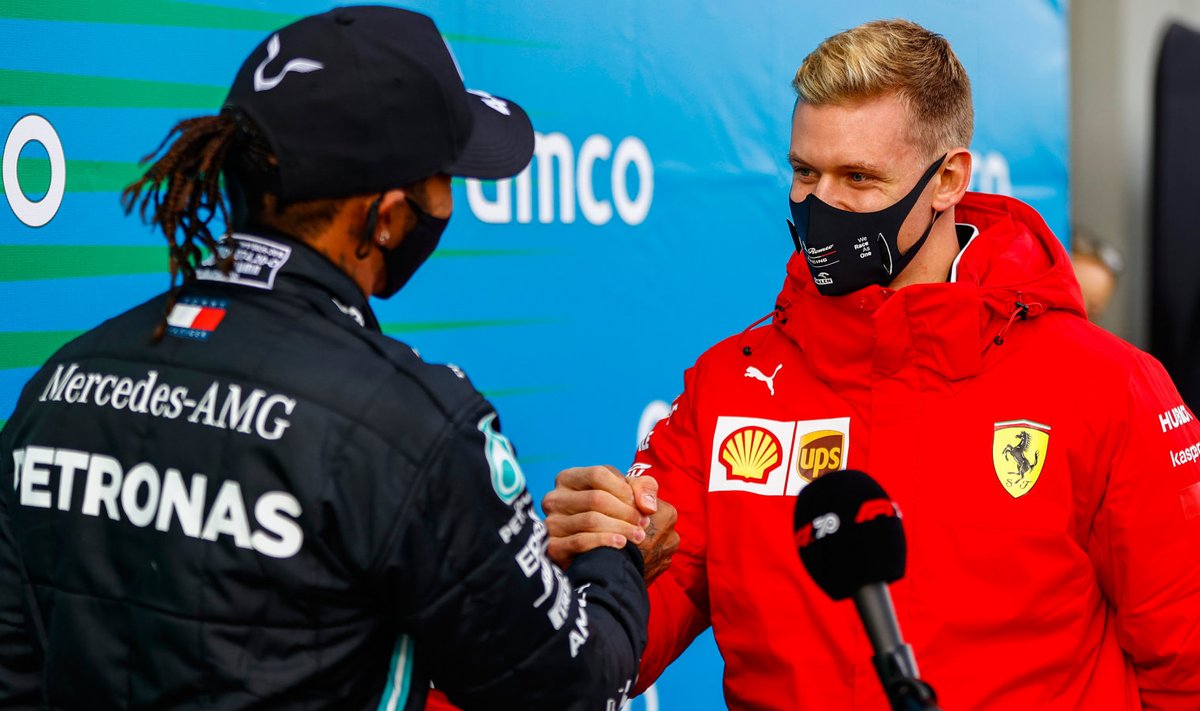 Lewis Hamilton (vasakul) ja Mick Schumacher.
