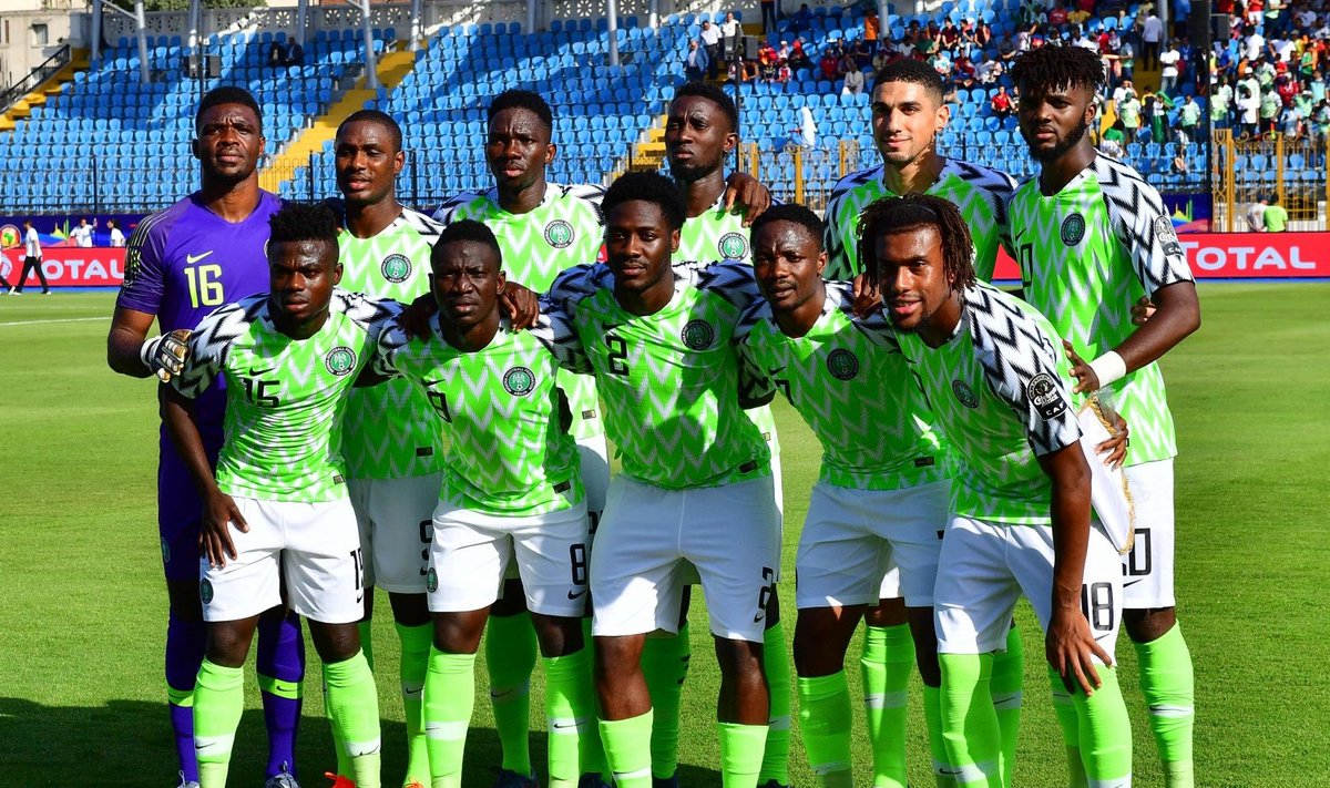 Nigeeria jalgpallikoondis. Fotol olevad mängijad pole juhtunuga seotud.