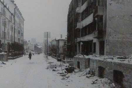 Selline nägi välja Kentmanni tänav pärast Tallinna märtsipommitamist.