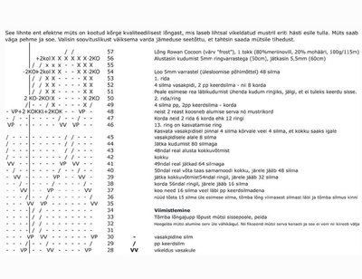 Mütsi kudumisjuhis.