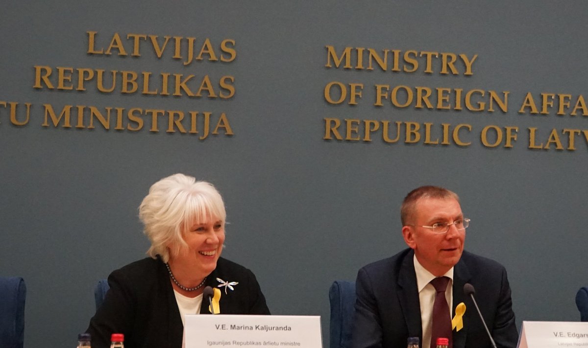 Marina Kaljurand ja Läti välisminister Edgars Rinkēvičs