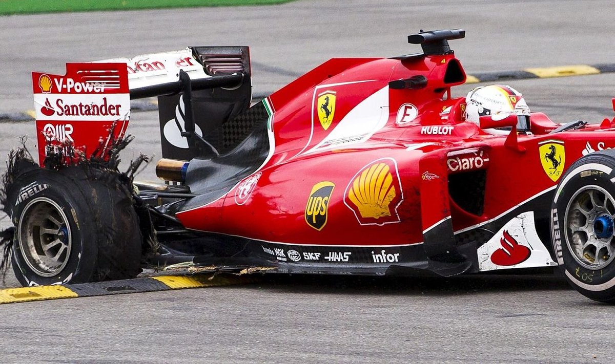 Sebastian Vettel oli rehvitootja Pirelli peale maruvihane, sest purunenud rehv jättis ta ilma kui mitte kolmandast, siis neljandast kohast kindlasti.