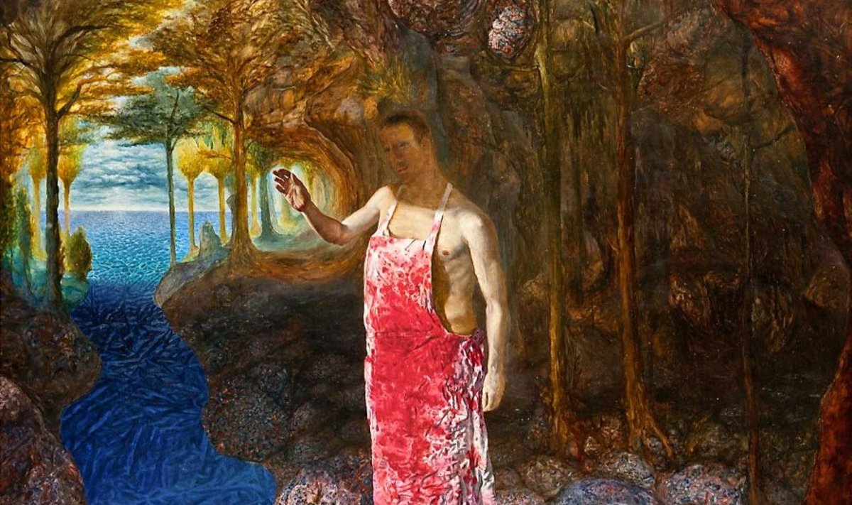 Verise põllega õnnistegija: Leedu maalikunstniku Šarūnas Sauka 1989. aastast pärinev “Seisev vesi III” annab edasi aimuse tumedast tulevikust. (Eesti Kunstimuuseum)