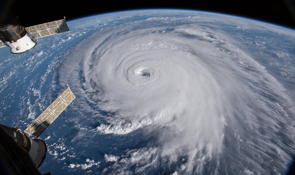 Orkaan Florence Rahvusvahelise kosmosejaama pardalt pildistatuna (foto: NASA / EPA / Scanpix)