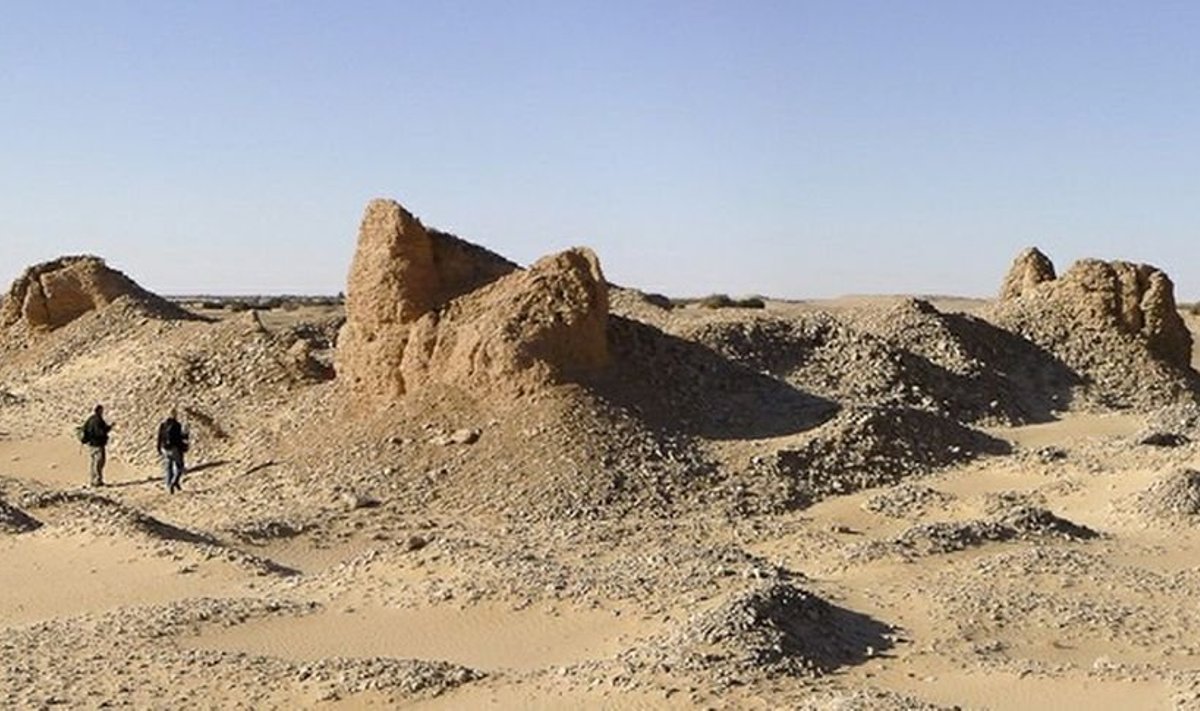 Liibüa kõrbest leitud iidsete kindluselaadsete rajatiste varemed. Foto: Toby Savage / Leicesteri ülikool