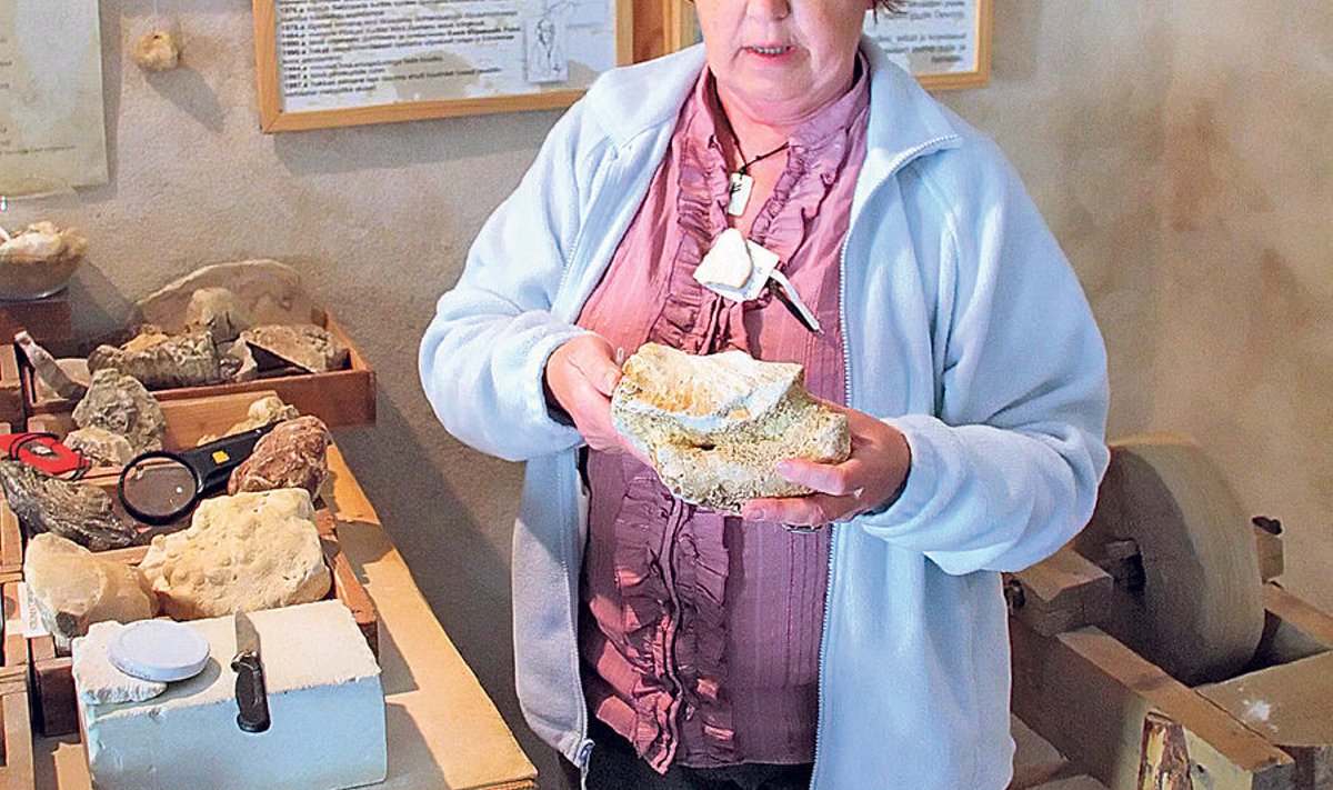 Paemuuseumi juhataja ja hing Ella Vikk ei väsi näitamast kohalikku kuulsust Porkuni koralli.