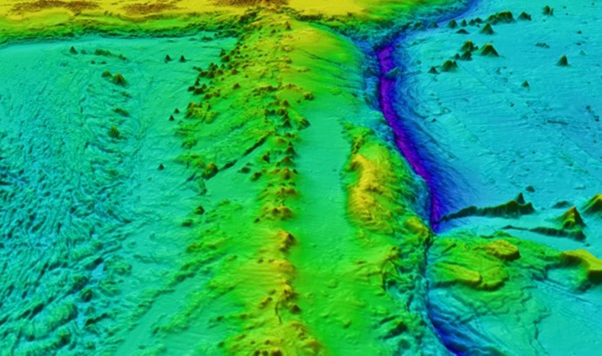 Merepõhja topograafia – batümeetriline kaart. Illustratiivne pilt