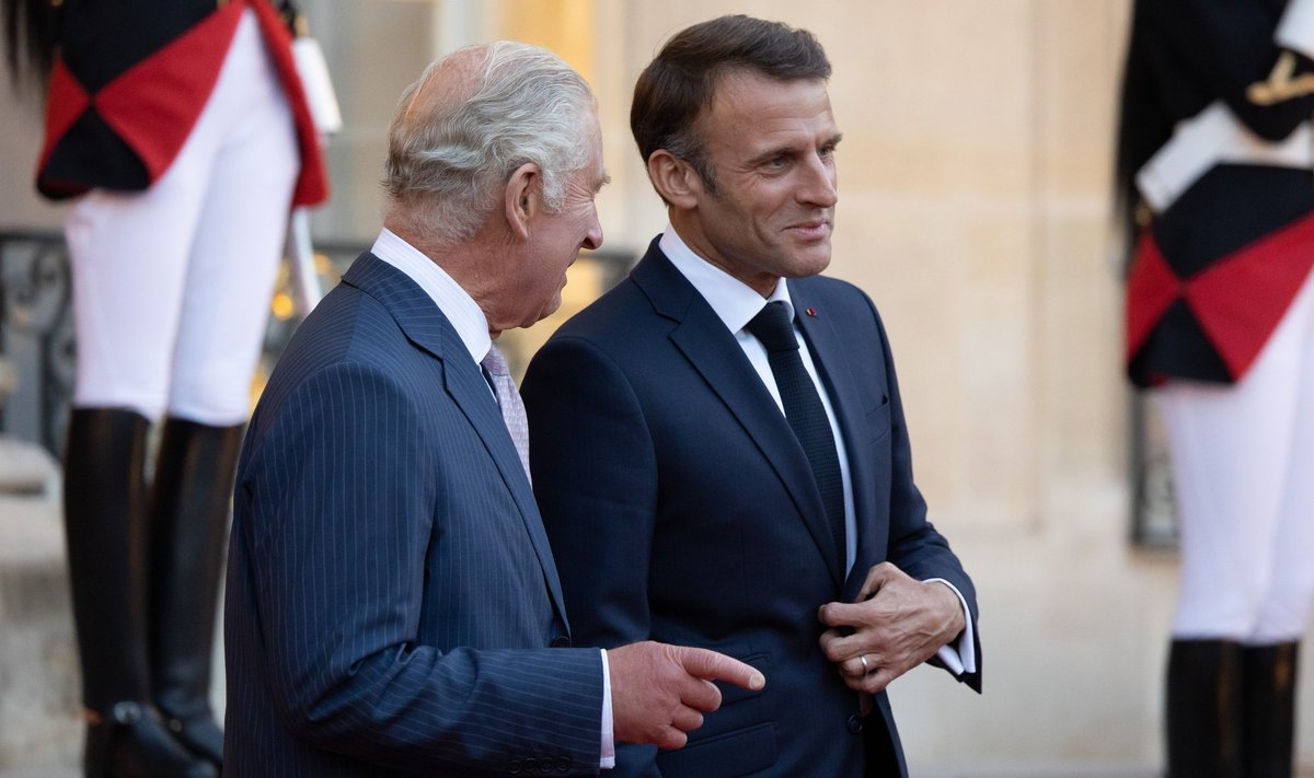 Kuningas Charles III ja Prantsusmaa president Emmanuel Macron