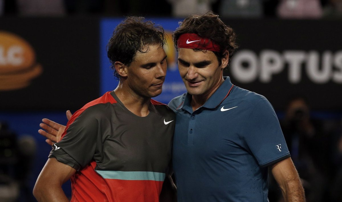 Rafael Nadal (vasakul) ja Roger Federer