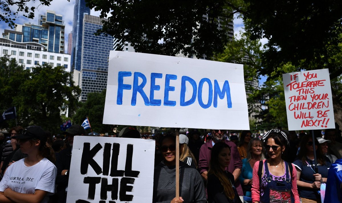 Worldwide Rally for Freedom - протесты против обязательной вакцинации и локдауна, Австралия