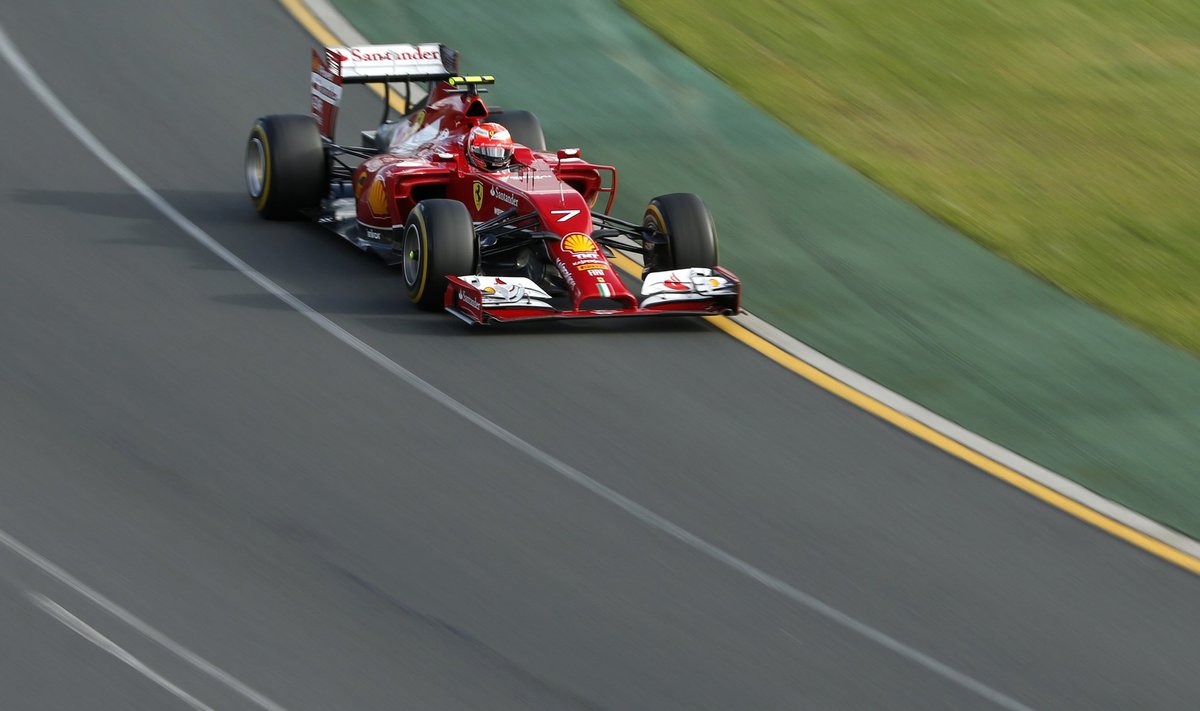 Ferrari Formula One driver Raikkonen of Finland drives during the Australian F1 Grand Prix in Melbourne