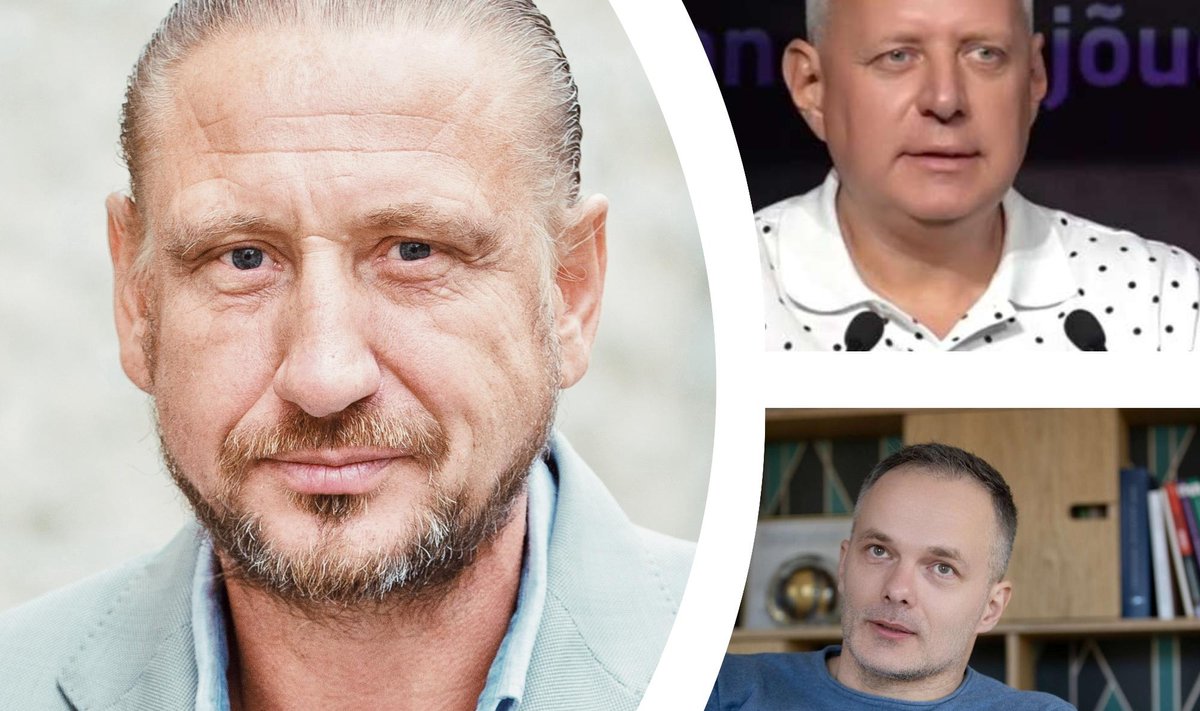 Jaanus Rahumägi (vasakul) kritiseerib Urmo Soonvaldi (paremal üleval) artiklit ja kaitseb Meelis Oidsalu (paremal all) oma.