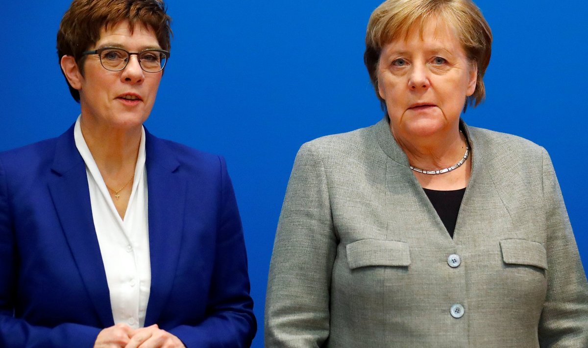 CDU juhi kohast loobuv Annegret Kramp-Karrenbauer ja Saksamaa liidukantsler Angela Merkel eile Berliinis