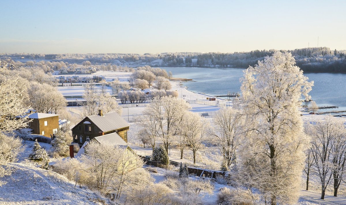 Ilus talveilm Viljandi lossimägedes