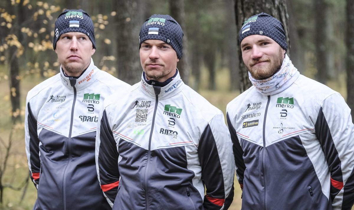 Team Haanja suusatajad (vasakult) Aivar Rehemaa, Raido Ränkel ja Marko Kilp.