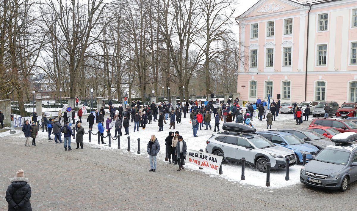 EKRE automaksu vastane meeleavaldus 14. veebruaril. 