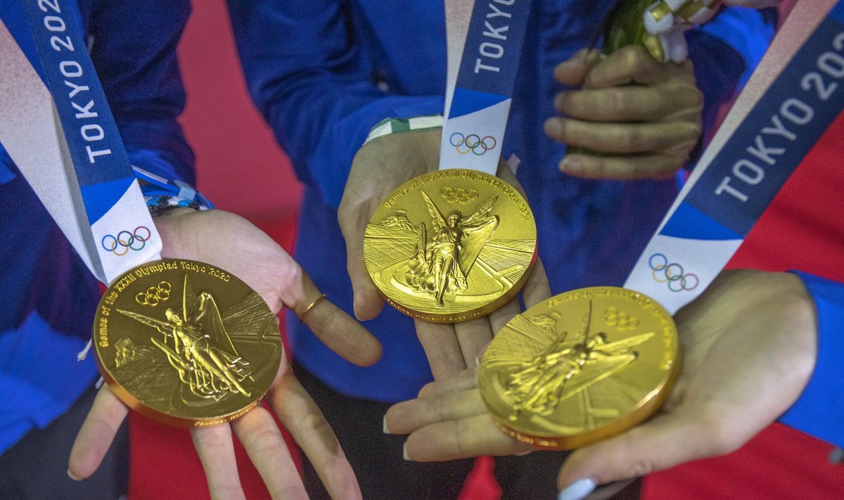 Tokyo olümpiamängude kuldmedalid.