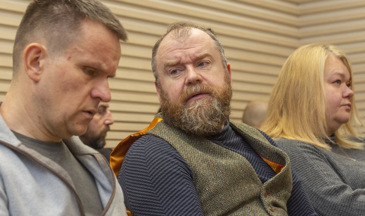 SÜÜDISTUSE PEATEGELASED: Endised Danske Banki Eesti filiaali ametnikud Juri Kidjajev, Erik Lidmets ja Natalja Komarov Harju maakohtus sel esmaspäeval.