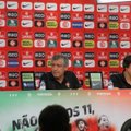 DELFI LISSABONIS: Portugali peatreener ajas pressikonverentsil Eesti ja Armeenia segamini