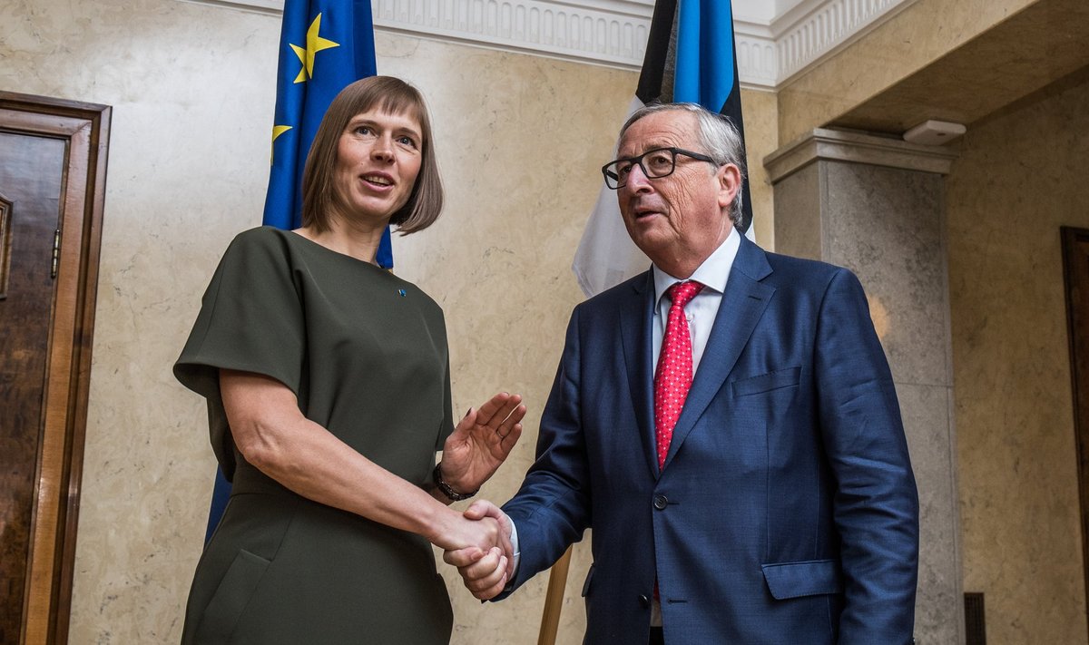Euroopa Komisjoni president Jean-Claude Juncker Eesti president Kersti Kaljulaidiga