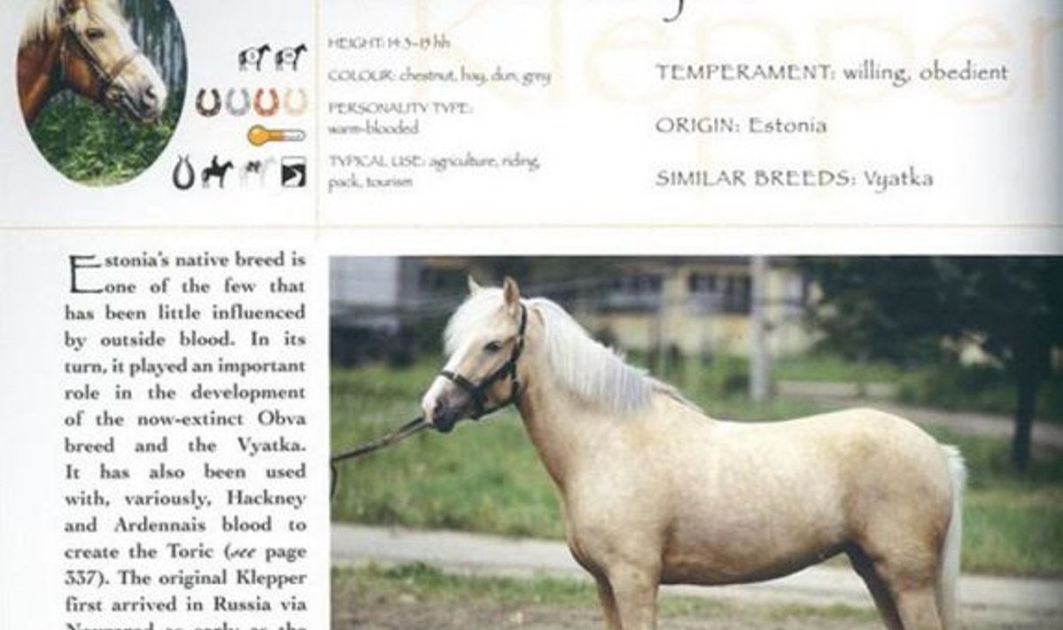 Lehekülg raamatust "The Complete Illustrated Encyclopedia of Horses and Ponies".