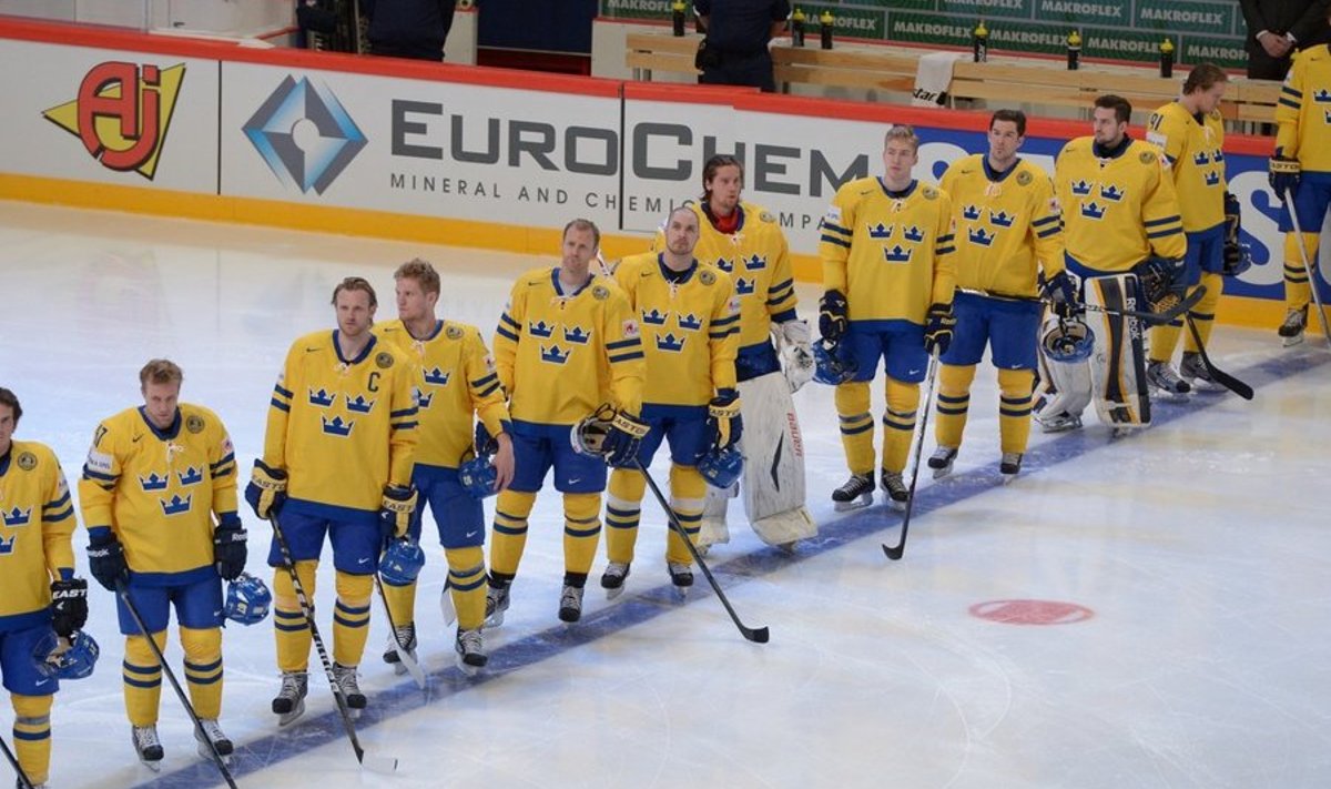 Rootsi jäähokikoondis peale eilset üllatuskaotust.