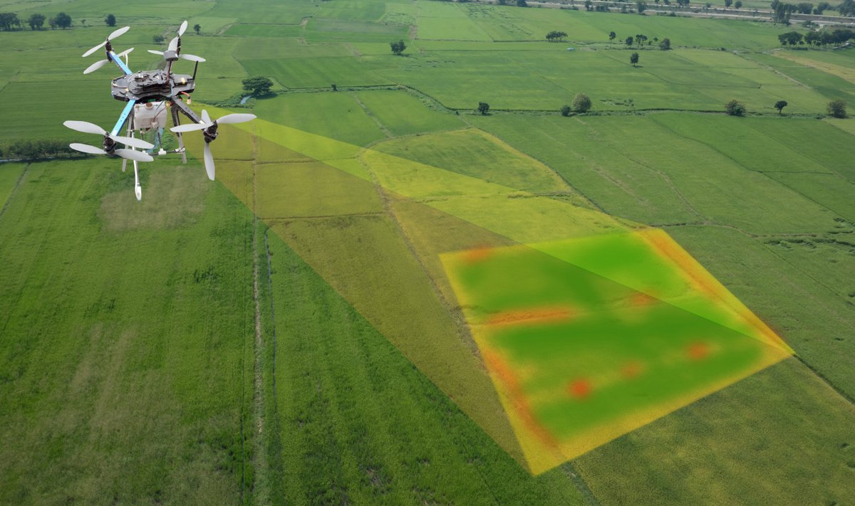 Droonipilt näitab kohe ära, millisel põlluosal on toitaineid vähe ja kus üleliia.